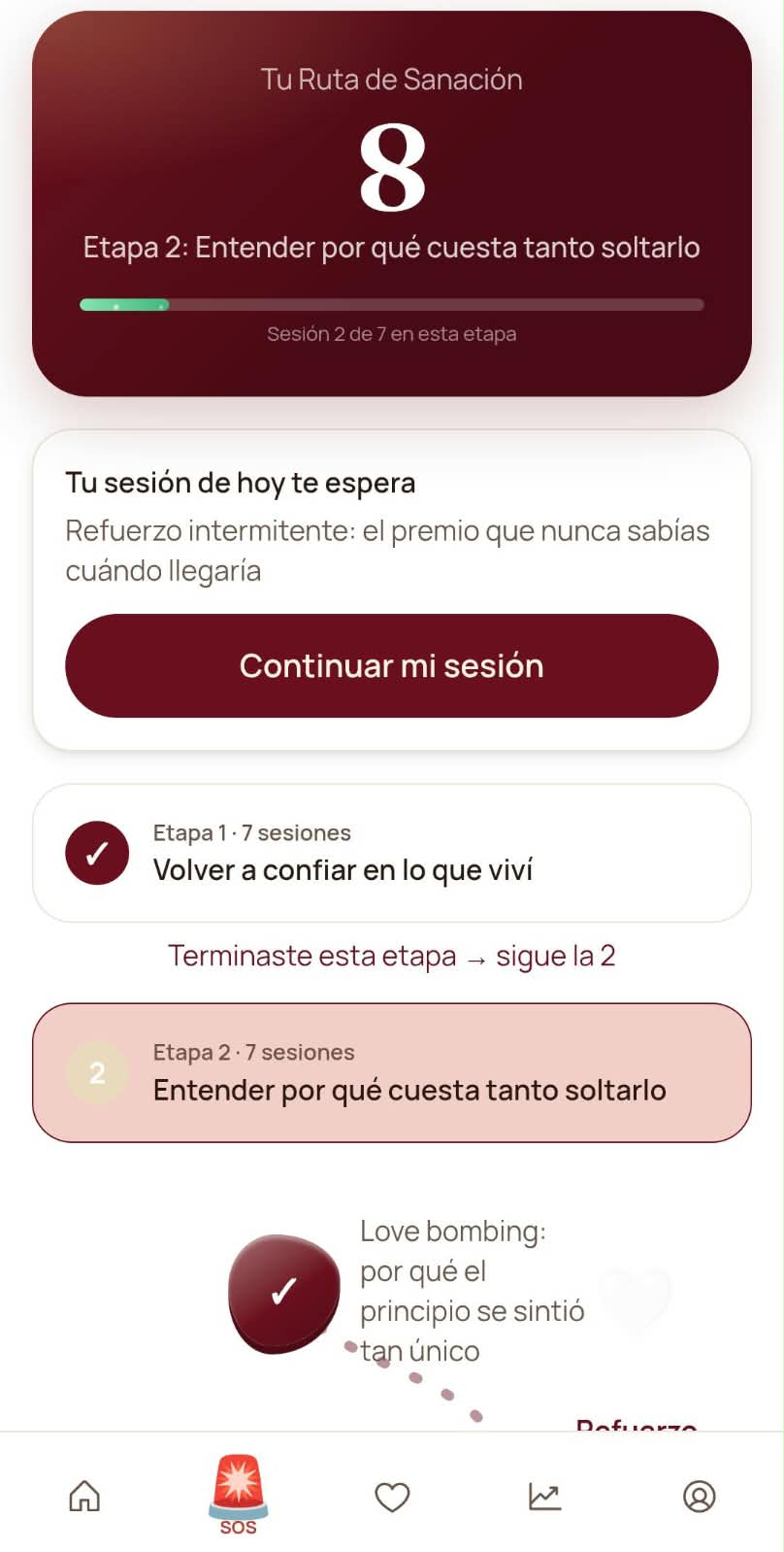 Mi Ruta de Sanación en la app Vuelve a Ser Tú